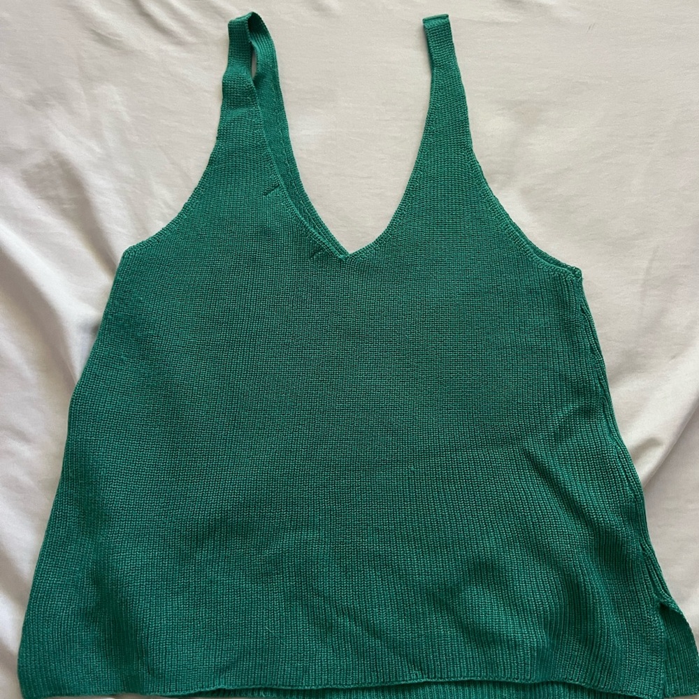 Forever 21 Green Ribbed Tank Top